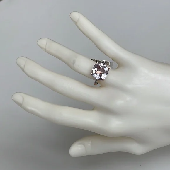 NWT Pink Amethyst/Diamond Rose Gold Ring Size 7 - Picture 1 of 16